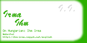 irma ihm business card